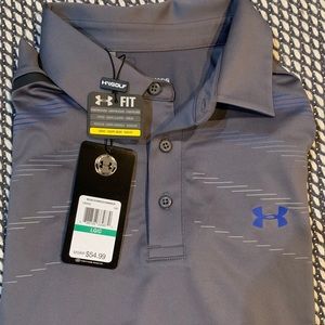 Men’s L Under Armour golf shirt - grey - NWT.